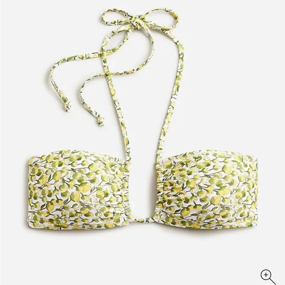 Jcrew Liberty Fabric Halter Top and High Waisted Botton Swim Bikini Green Yellow - Picture 2 of 9